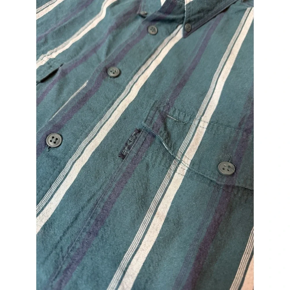 Vtg Levi's Silver Label Men's Short Sleeve Button Up Spring/Summer Shirt Green M